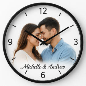 Wall Clock – With printed couple photo