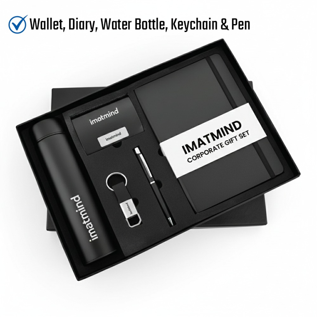 Wallet, Diary, Water Bottle, Keychain & Pen